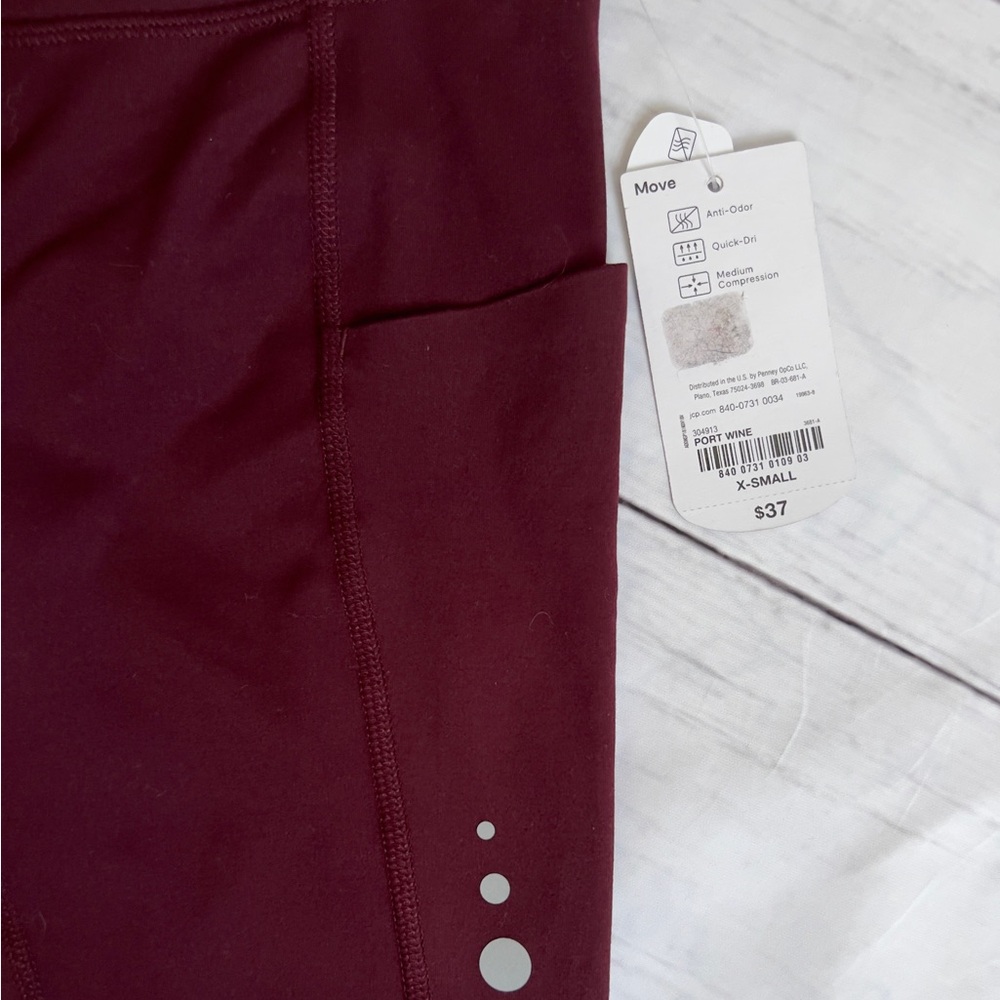 Xersion Port Wine Side pocket 7/8 Ankle Leggings NWT SZ: XS - Picture 5 of 8